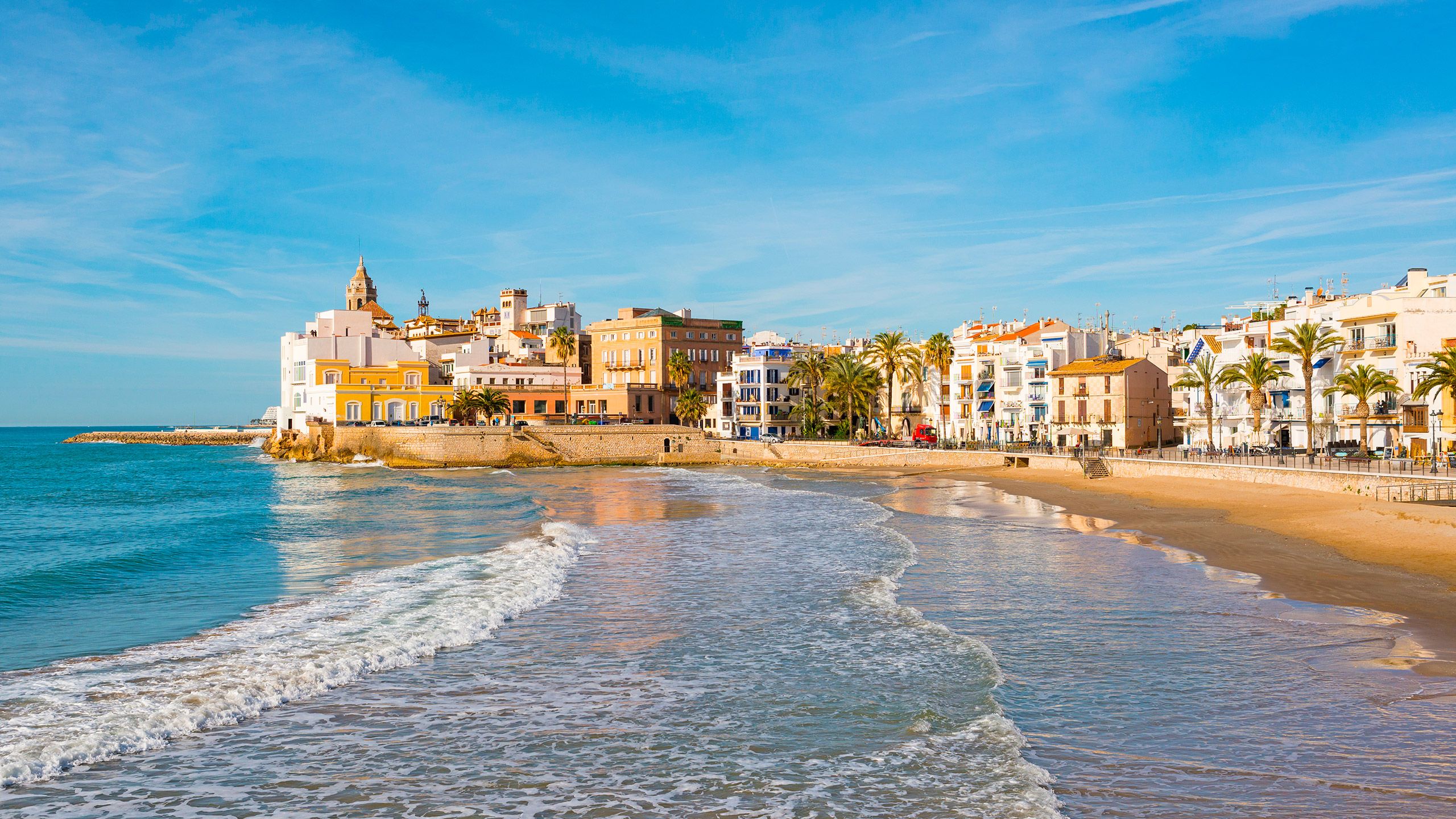 A beach on the coast of Sitges (Barcelona)